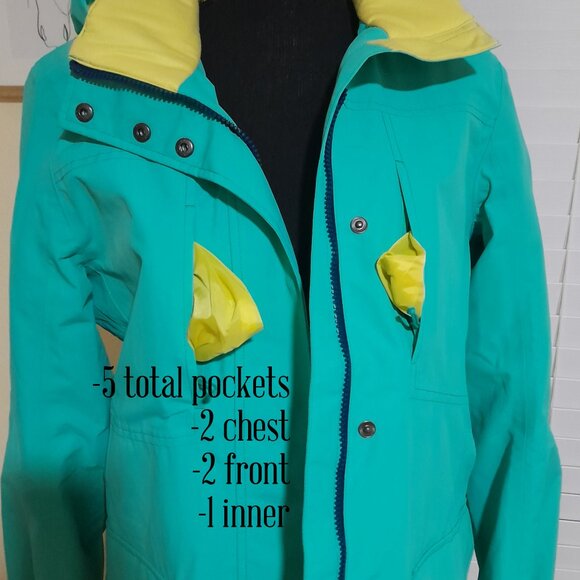 Waterproof Wind Proof Static Proof Lined Hooded Lands End Long Rain Cost Medium - Picture 4 of 9